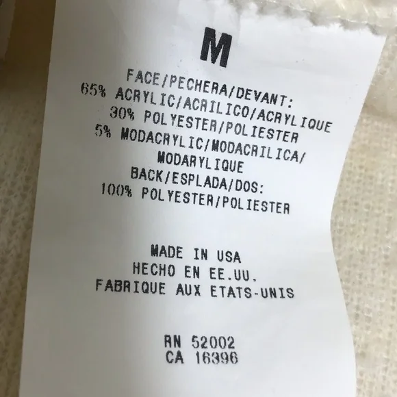 Liz Claiborne Cream Colored Sherpa Half Zip Faux Sherling Jacket - Picture 11 of 14